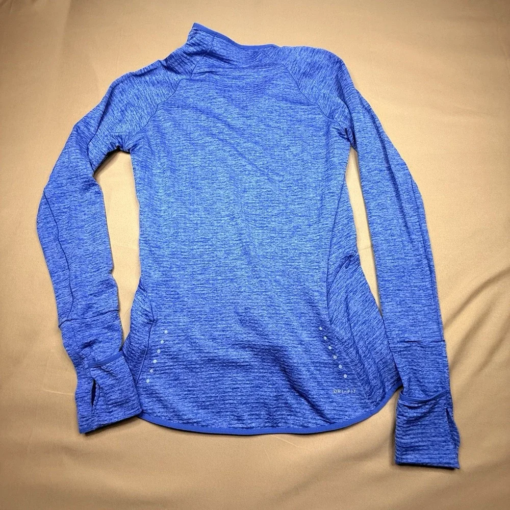 Nike Sweater Womens Small Blue Dri-Fit Running Quarter Zip